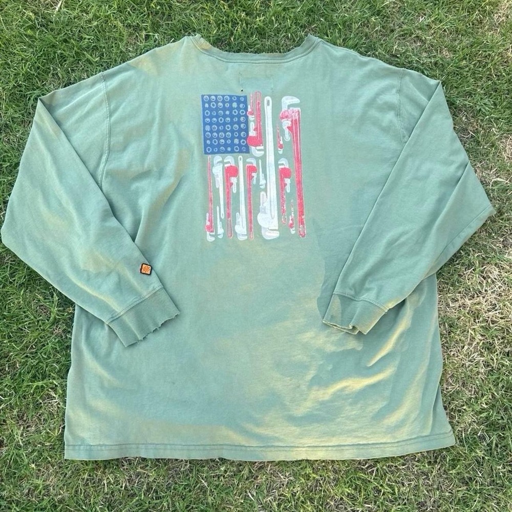 Wrangler Flame Resistant Long Sleeve American Flag Shirt Cotton Work Wear 3XL - Picture 7 of 7